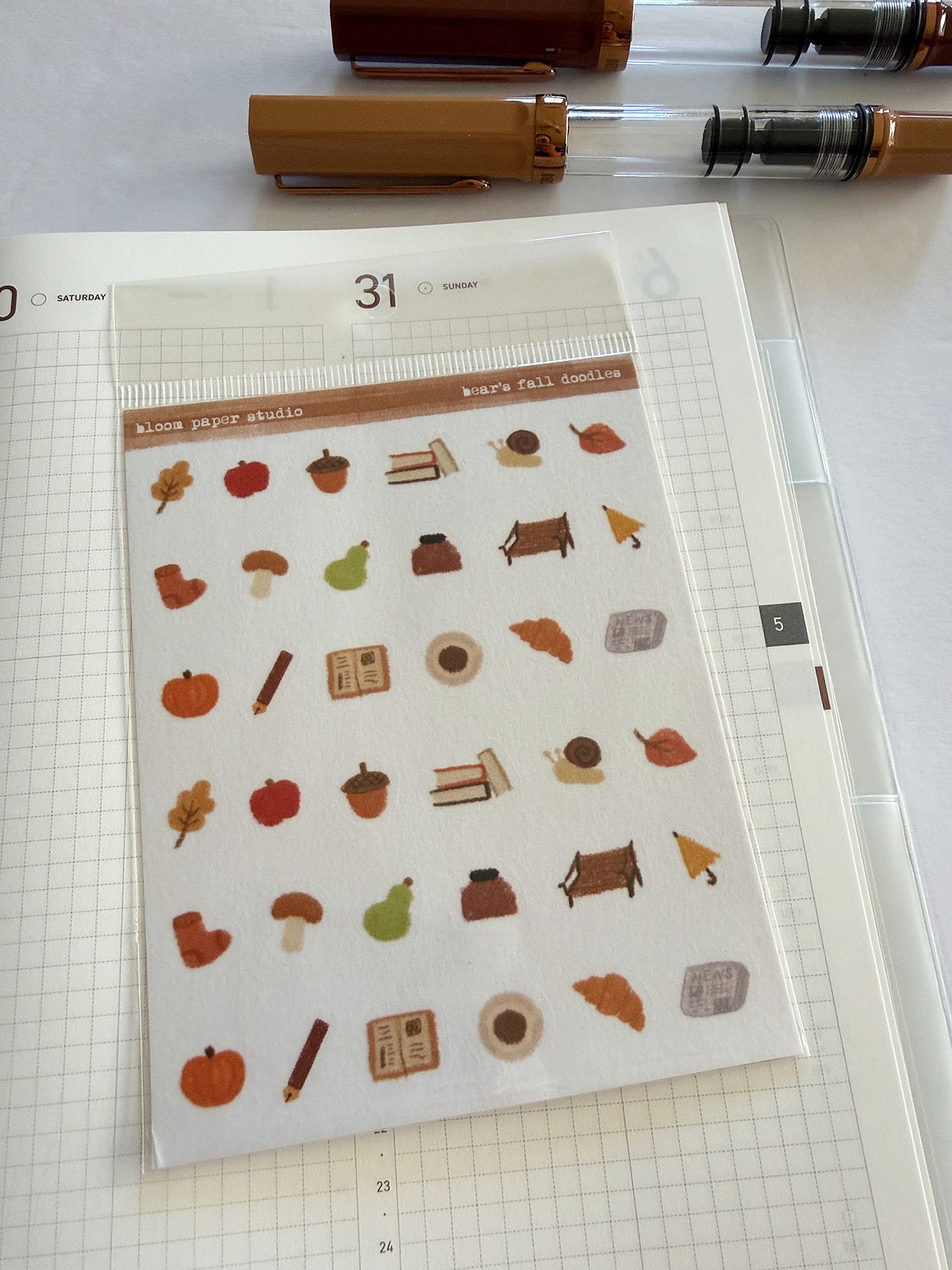 Bear's Fall Doodles Stickers