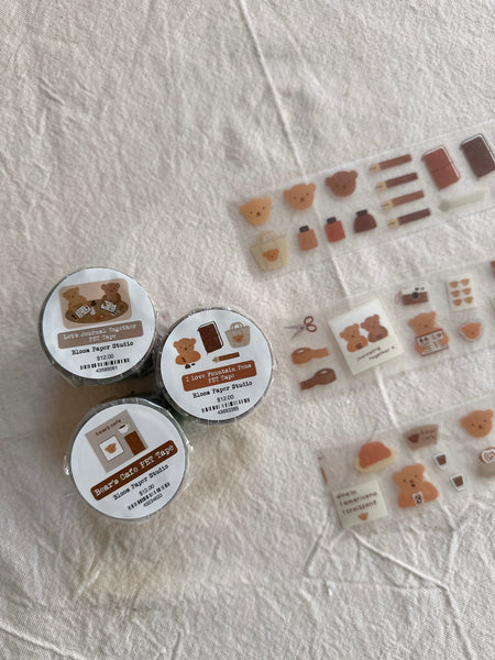 Bear's Cafe Kiss Cut PET Tape