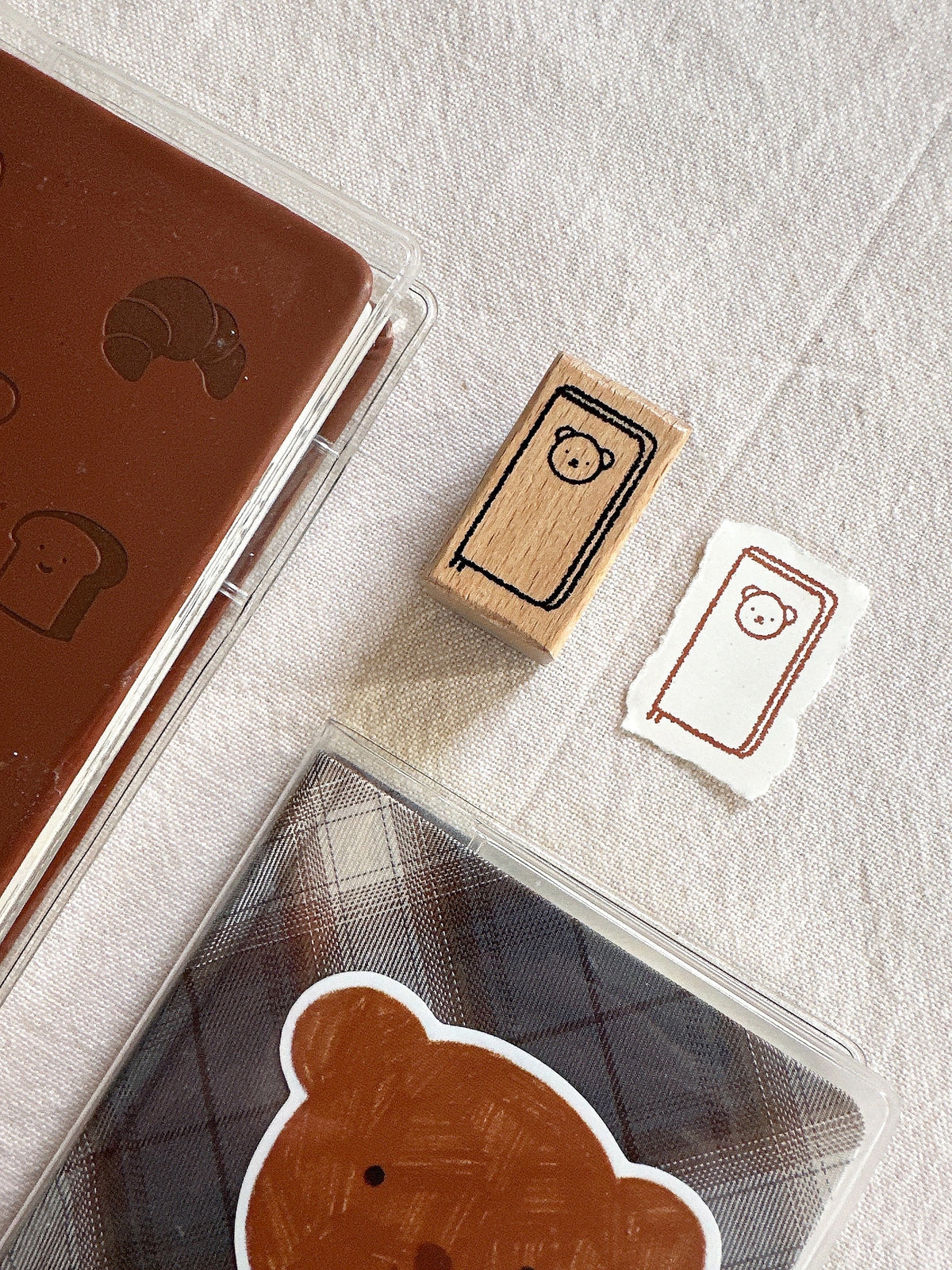 Bear's Weeks Notebook Wooden Stamp