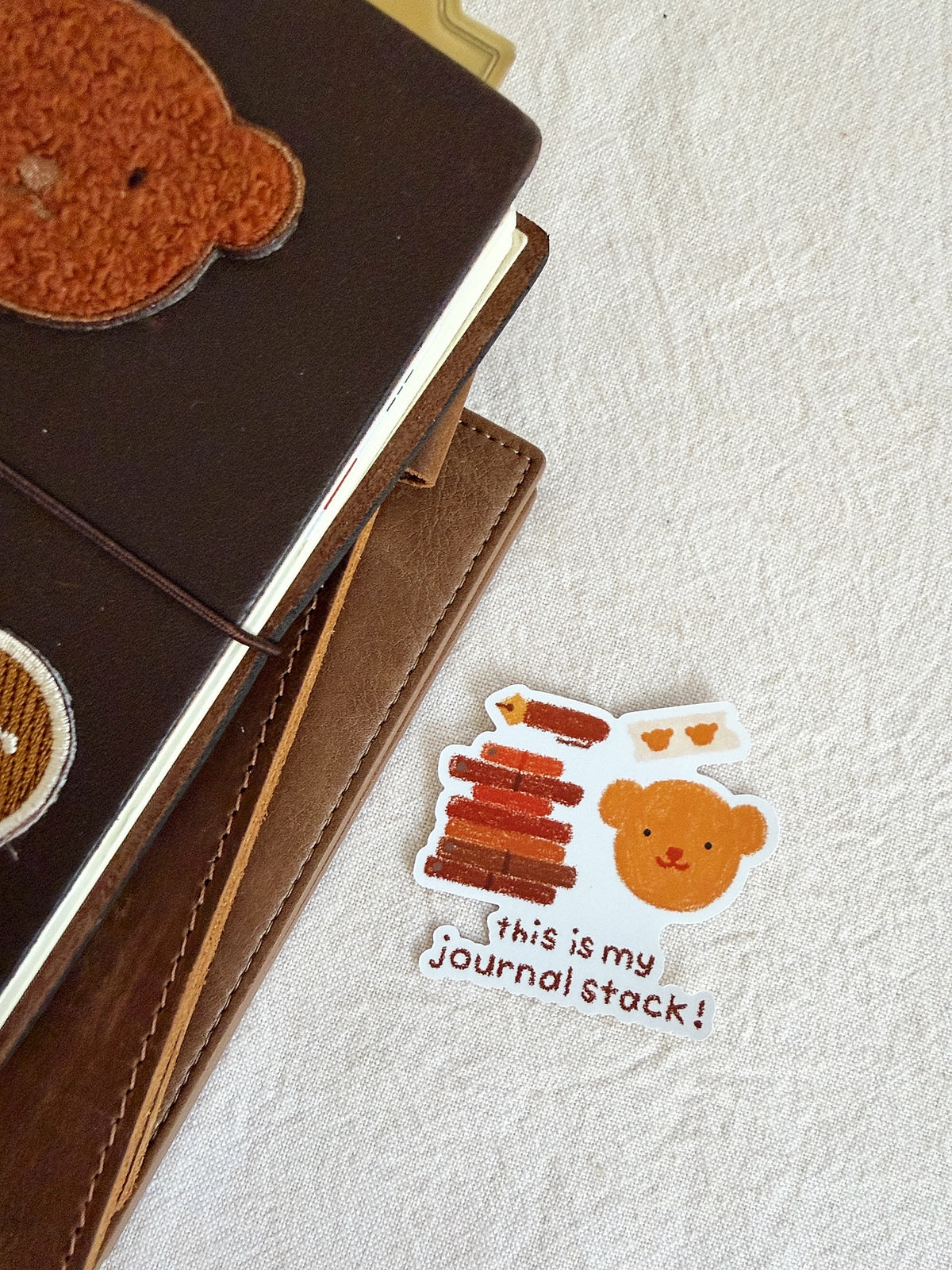 Journal Stack Die Cut Sticker